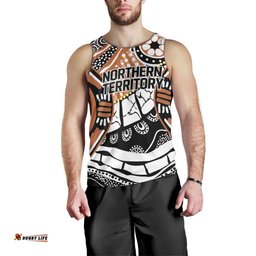 Australian Northern Territory Men Tank Top Aboriginal with Sturt's Desert Rose LT9