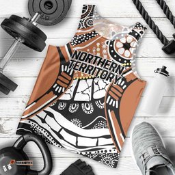 Australian Northern Territory Men Tank Top Aboriginal with Sturt's Desert Rose LT9
