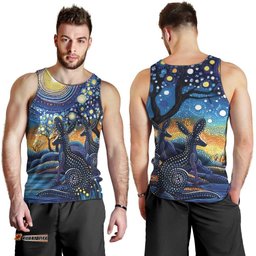 Australian Night Sky Landscape Men Tank Top Aboriginal Dreamtime Story LT9