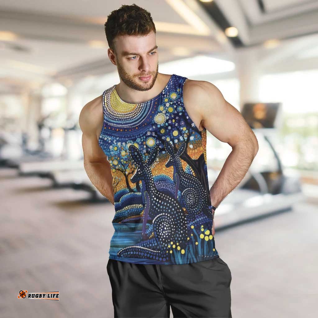 Australian Night Sky Landscape Men Tank Top Aboriginal Dreamtime Story LT9