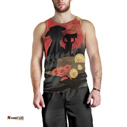 Australia Two-up Pennies ANZAC Day Men Tank Top Slouch Hat Last Post With Poppy LT14