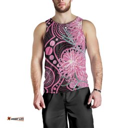 Australia Grevillea Men Tank Top Aussie Native Spider Flower Indigenous Art LT14