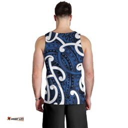 Aotearoa Maori Kowhaiwhai Men Tank Top Kikorangi Puhoro and Patiki LT9