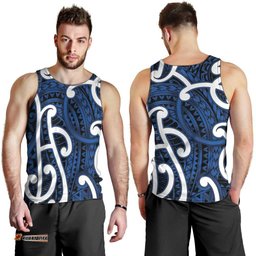Aotearoa Maori Kowhaiwhai Men Tank Top Kikorangi Puhoro and Patiki LT9