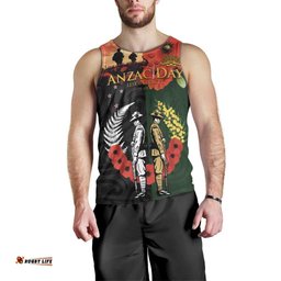 New Zealand and Australia ANZAC Day Men Tank Top Lest We Forget Indigenous and Maori Pattern LT03