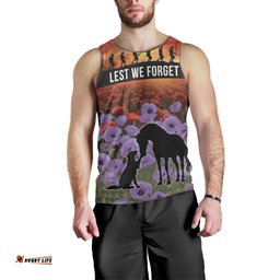 Personalised ANZAC Day Men Tank Top Remembering the Animals of War LT19