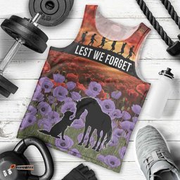 Personalised ANZAC Day Men Tank Top Remembering the Animals of War LT19