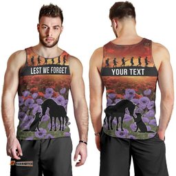 Personalised ANZAC Day Men Tank Top Remembering the Animals of War LT19