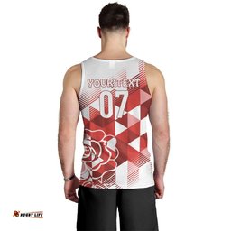 England Rugby Custom Men Tank Top Crystalised Red Rose LT7