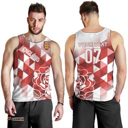 England Rugby Custom Men Tank Top Crystalised Red Rose LT7