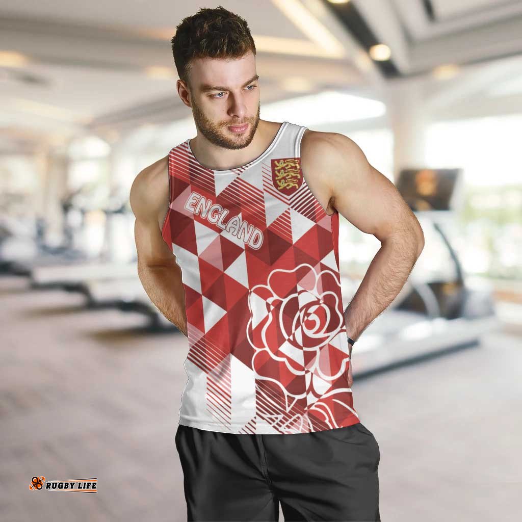 England Rugby Custom Men Tank Top Crystalised Red Rose LT7