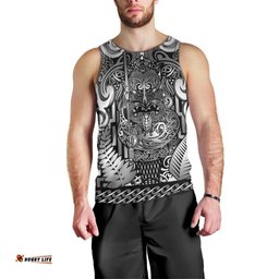Custom New Zealand Taiaha Maori Men Tank Top Kiwikiwi Minimalist Silver Fern Tukutuku Motif LT9