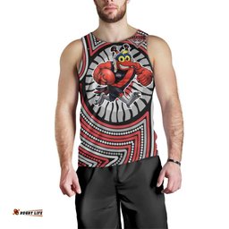 Essendon Football Club Men Tank Top Indigenous Monochrome Dot Art Mascot Style TS04