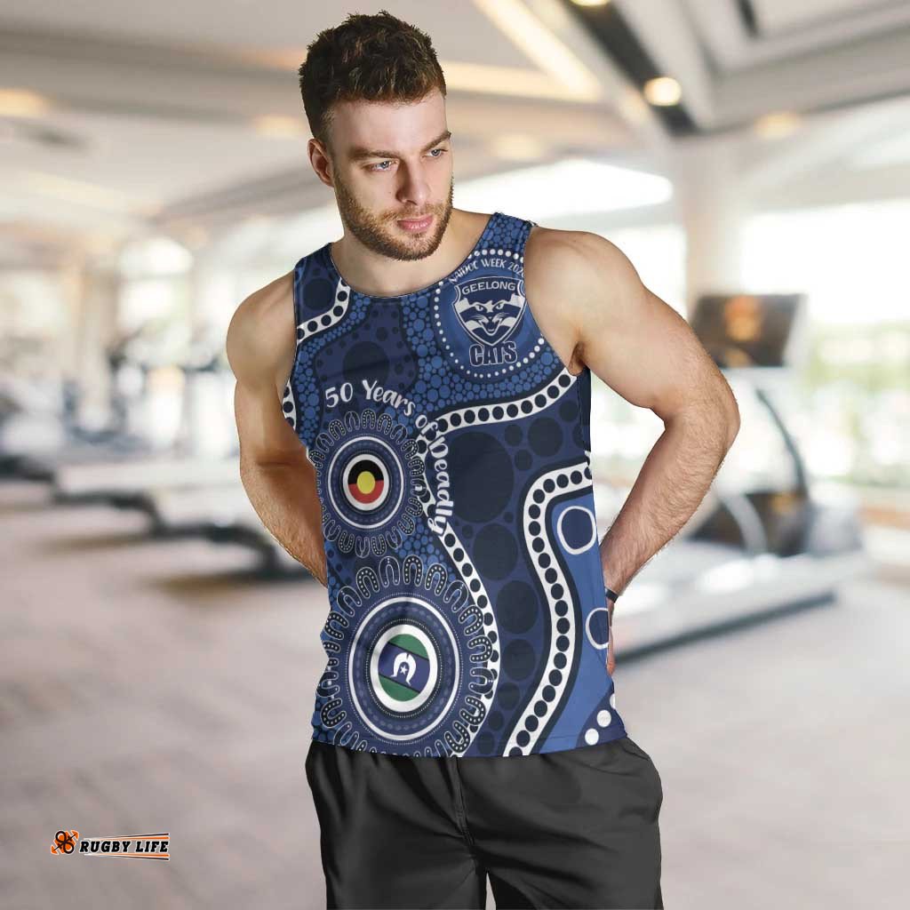 Geelong Cats NAIDOC Week 2026 Personalised Men Tank Top 50 Years of Deadly Aboriginal Art LT14