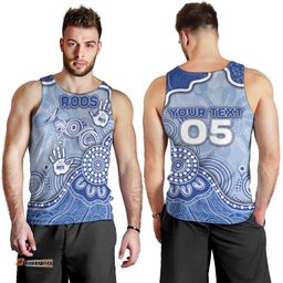 Custom Roos Football Men Tank Top Aboriginal Dot Art Pattern DT05