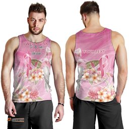 Personalised I Wear Pink For The Fight Men Tank Top Australian Breast Cancer Spirit LT9