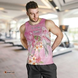 Personalised I Wear Pink For The Fight Men Tank Top Australian Breast Cancer Spirit LT9