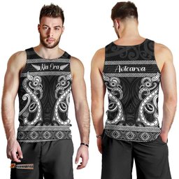 Kia Ora New Zealand Men Tank Top Maori Language Week Pango Taniko Motif LT14