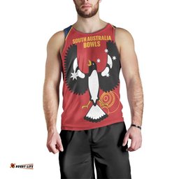 Custom South Australia Bowls Men Tank Top Go Champions SA Piping Shrike LT14