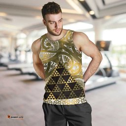 Matariki New Zealand Men Tank Top NZ Niho Taniwha Maori New Year Yellow Galaxy LT14