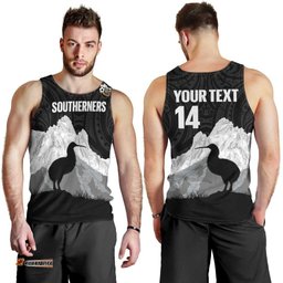 New Zealand South Island Football Custom Men Tank Top Aoraki Mount Cook With Kiwi Maori Pattern LT14