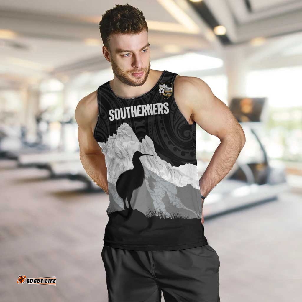 New Zealand South Island Football Custom Men Tank Top Aoraki Mount Cook With Kiwi Maori Pattern LT14