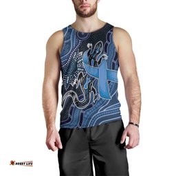 Personalised Autism Awareness Men Tank Top Hope Ribbon And Aboriginal Patterns DT05