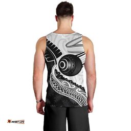 Personalised Aotearoa Lawn Bowls Men Tank Top Maori and Silver Fern Half Style LT03