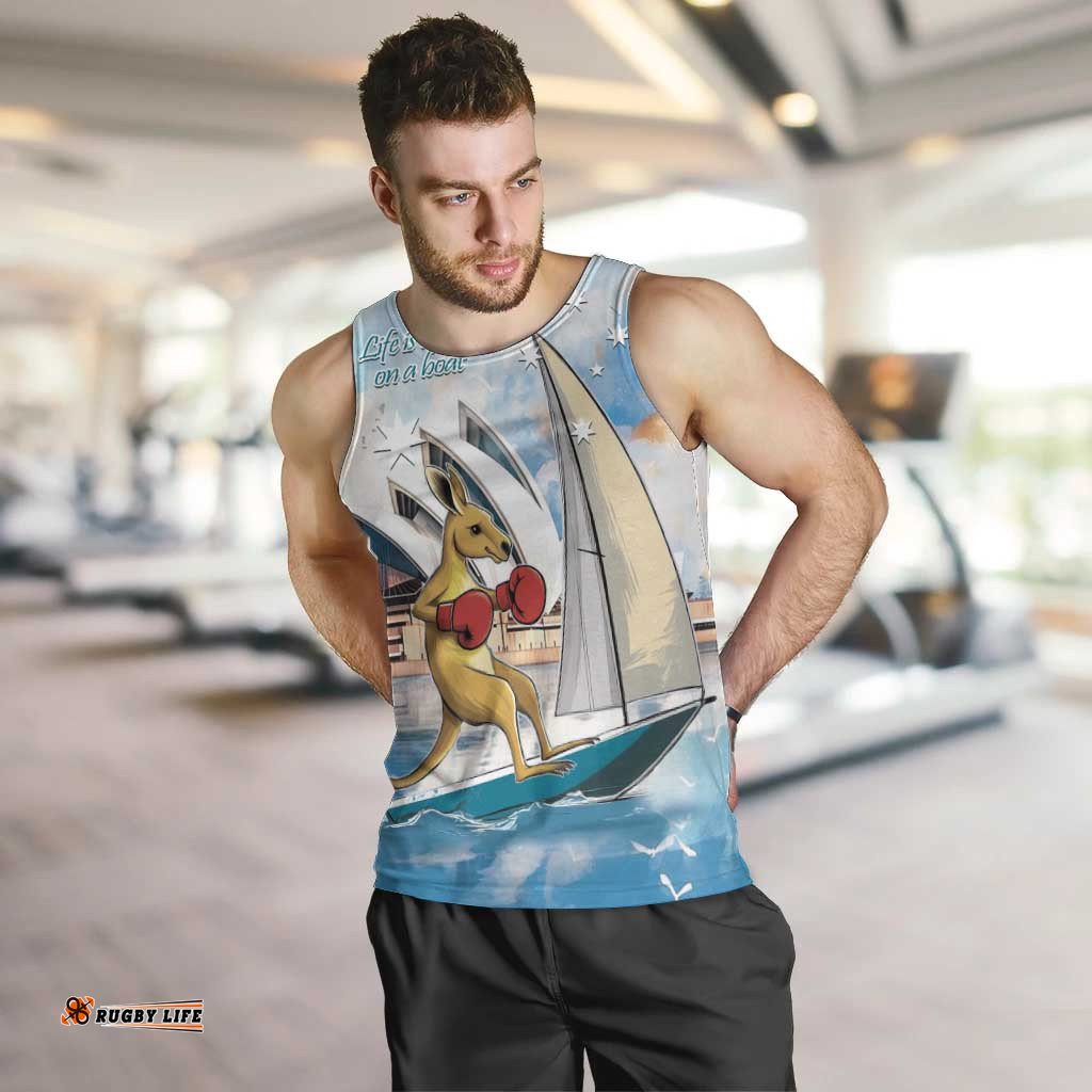 Personalised Australia Sailing Men Tank Top Life Is Better On A Boat LT14