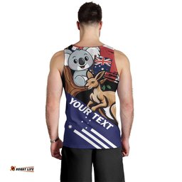 Personalised Australia Kangaroo Koala Together Men Tank Top Special Edition LT01
