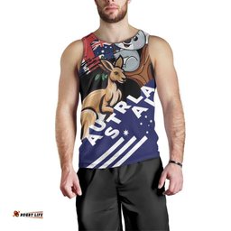 Personalised Australia Kangaroo Koala Together Men Tank Top Special Edition LT01