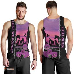 Personalised ANZAC War Animals Men Tank Top Lest We Forget Memorial LT15
