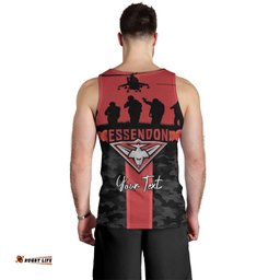 Personalised Essendon Football ANZAC Day Men Tank Top Bombers Poppy Lest We Forget LT14