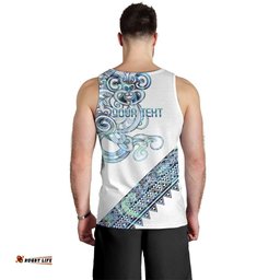Kahui Whetu Paua shell Kowhaiwhai Taniko Personalised Men Tank Top Taniwha Maori Tribal Style LT9