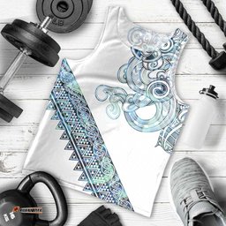 Kahui Whetu Paua shell Kowhaiwhai Taniko Personalised Men Tank Top Taniwha Maori Tribal Style LT9