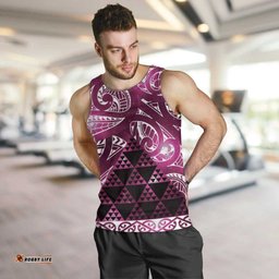 Matariki New Zealand Men Tank Top NZ Niho Taniwha Maori New Year Pink Galaxy LT14