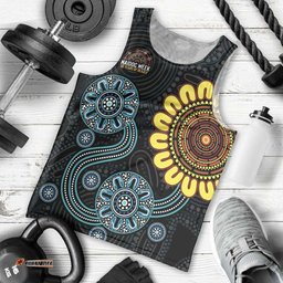 NAIDOC 50 Years of Deadly Men Tank Top Sun Aboriginal Dot Art LT19