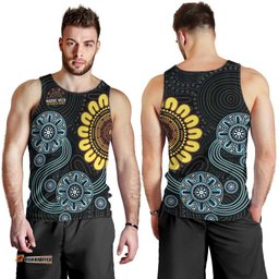 NAIDOC 50 Years of Deadly Men Tank Top Sun Aboriginal Dot Art LT19