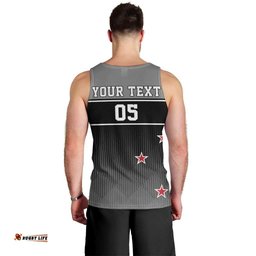 Custom New Zealand Cricket Men Tank Top Black Cap Unbeatable LT05