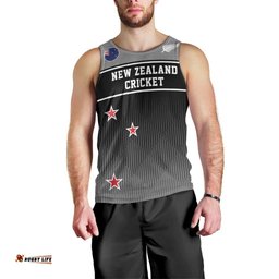 Custom New Zealand Cricket Men Tank Top Black Cap Unbeatable LT05
