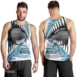 New Zealand Silver Fern Curling Personalised Men Tank Top Aotearoa Kiwi Ponga Paua Shell Version LT14