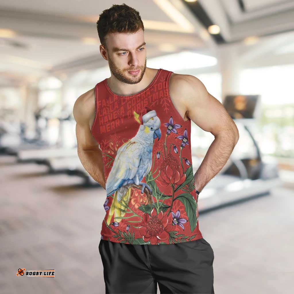 Merry Cocka-mas Men Tank Top Australia Christmas Red Art LT9