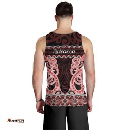 Kia Ora New Zealand Men Tank Top Maori Language Week Whero Taniko Motif LT14