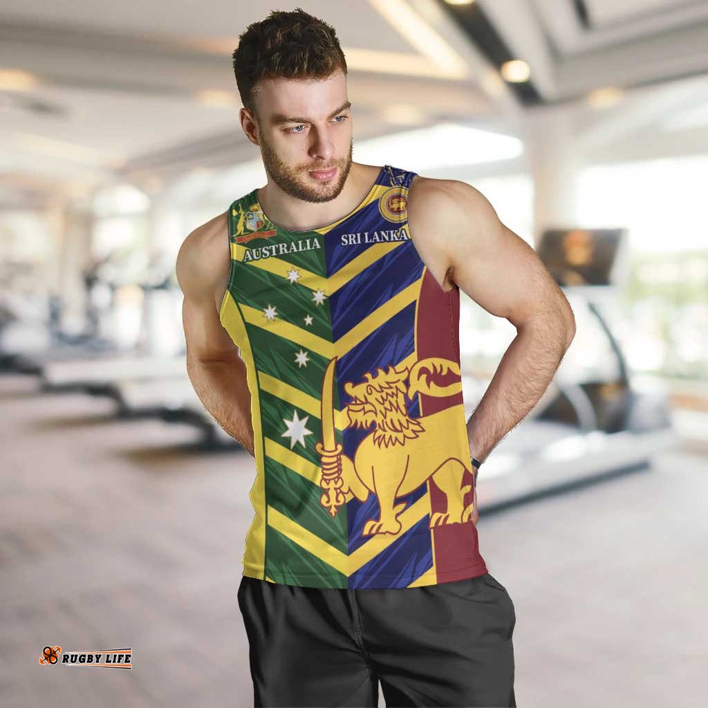 Custom Sri Lanka And Australia Cricket Men Tank Top 2025 The Lions Baggy Greens Together LT14