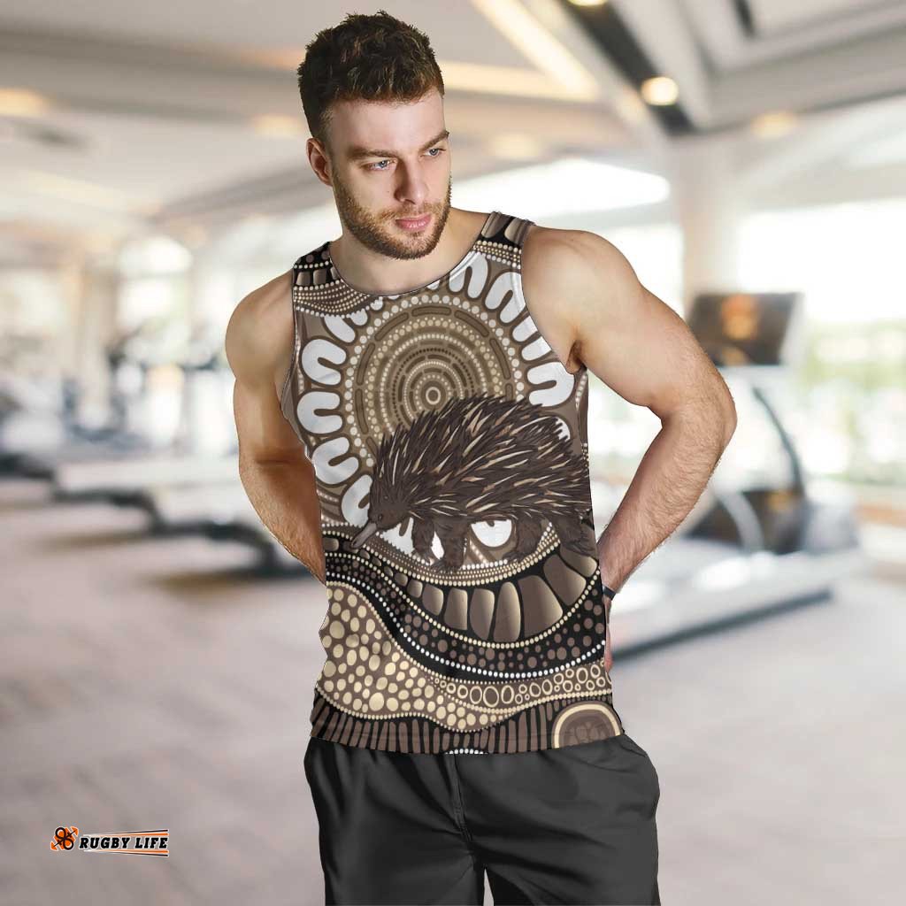 Indigenous Echidna Australia Men Tank Top Australian Aboriginal Art Proud LT14