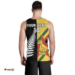 Custom New Zealand and Zimbabwe Men Tank Top NZ Fern Zim Flag Half Style LT14