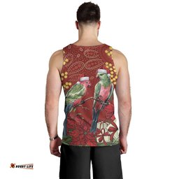 Merry Chrissie Australia King Parrots Men Tank Top Aboriginal Art LT7