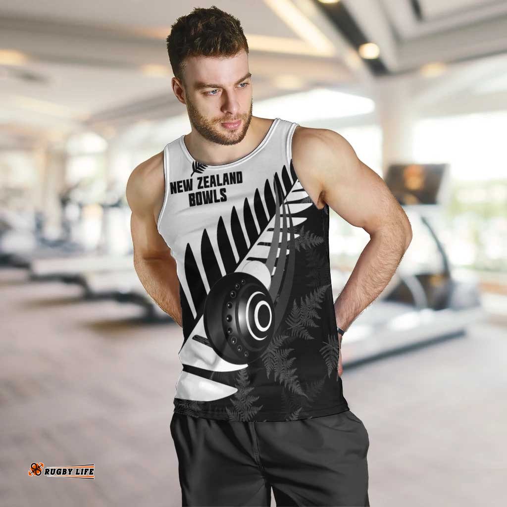 New Zealand Lawn Bowls Custom Men Tank Top Aotearoa Silver Fern LT14