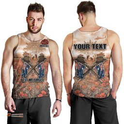 Personalised ANZAC Day Men Tank Top Commemorative Soldier Tribute DT05