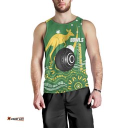 Custom Bowls Australia Men Tank Top Aussie Kangaroo Aboriginal Art LT14